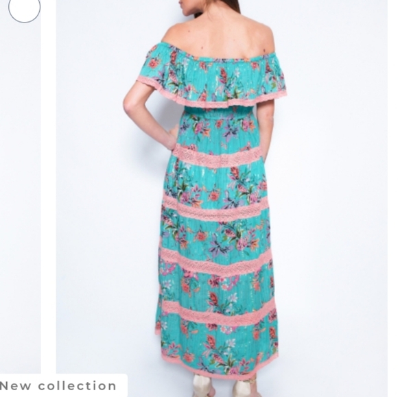 NWT Barok Paris tiered off shoulder dress - Picture 3 of 8